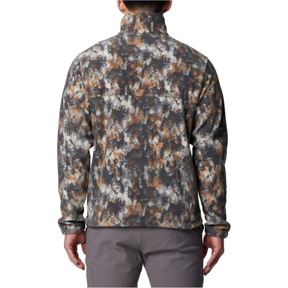 Mens Columbia Steens Mountain Printed Jacket Dark Stone Timberwood Fleece Zip, S - Picture 8 of 16